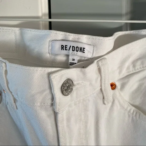 NWT Redone Originals 90s High Rise Loose in White With Rips - Picture 9 of 10